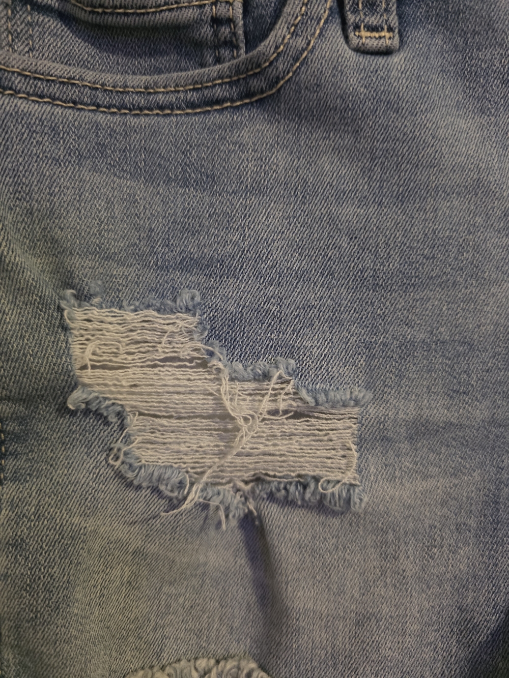 Hollister Distressed Denim Shorts Women’s W25 Mid-Rise Light Wash Frayed Hem Cas - Picture 5 of 11